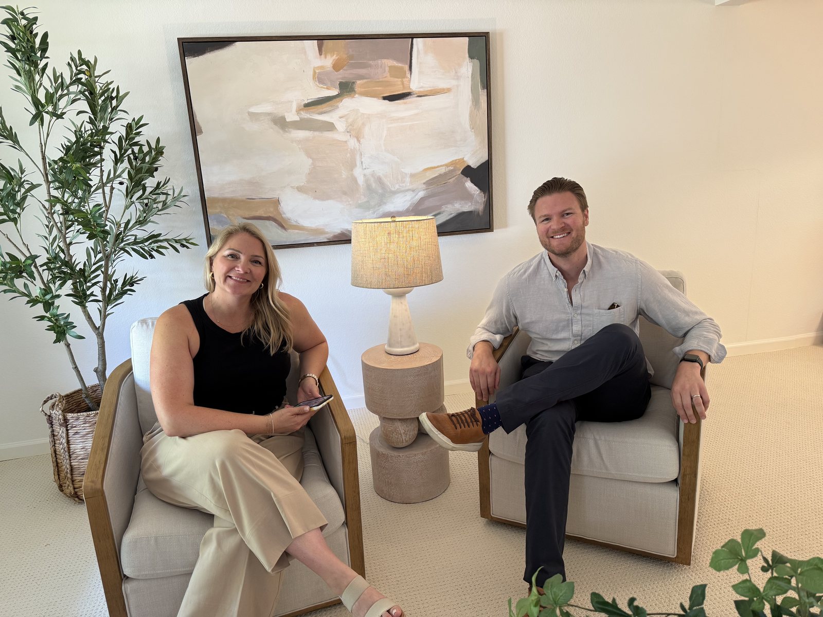Jens Hansen and his sister Lauren, an agent, at her Santa Rosa listing